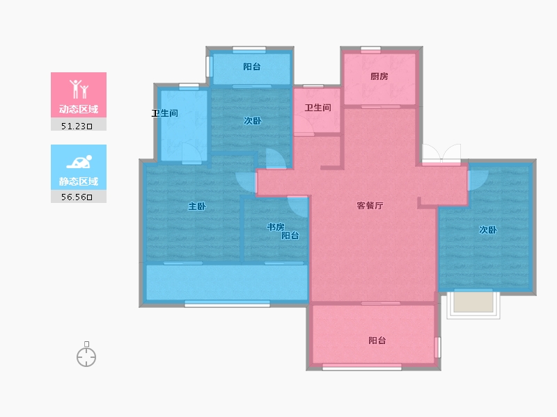 江苏省-南京市-新保宏领东苑-98.00-户型库-动静分区