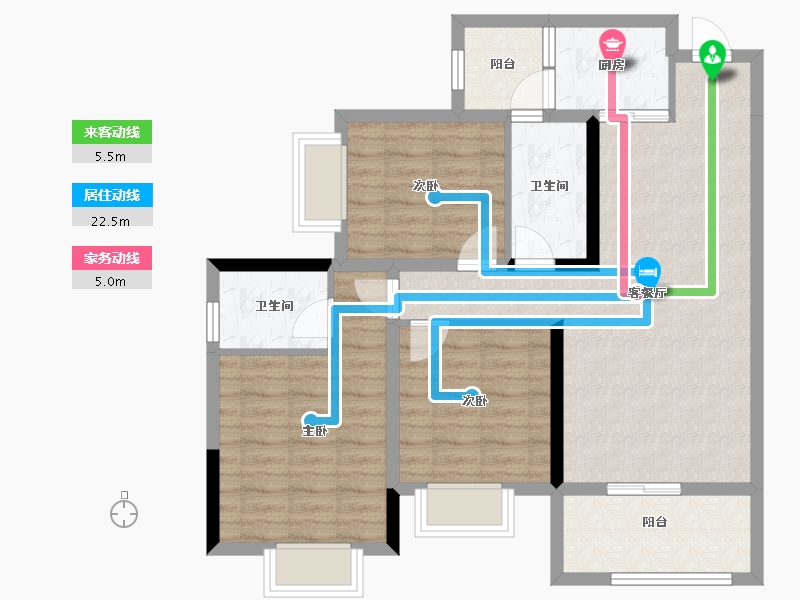 四川省-泸州市-万福商业城-84.82-户型库-动静线