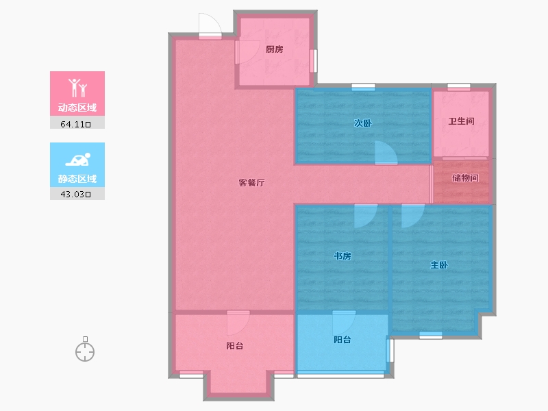 安徽省-合肥市-锦绣大地城-98.00-户型库-动静分区