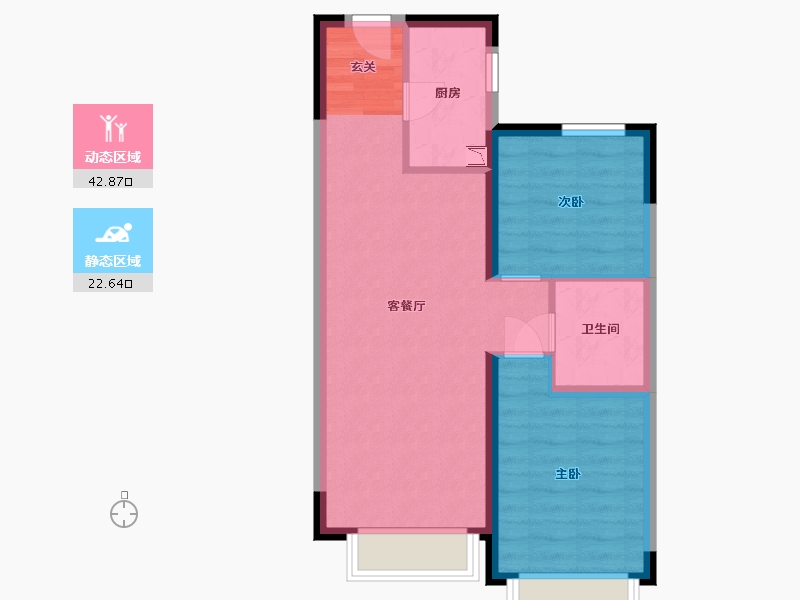 天津-天津市-凯旋门-58.35-户型库-动静分区