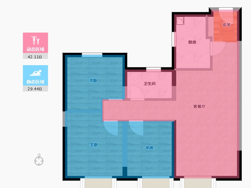 天津-天津市-凯旋门-63.28-户型库-动静分区