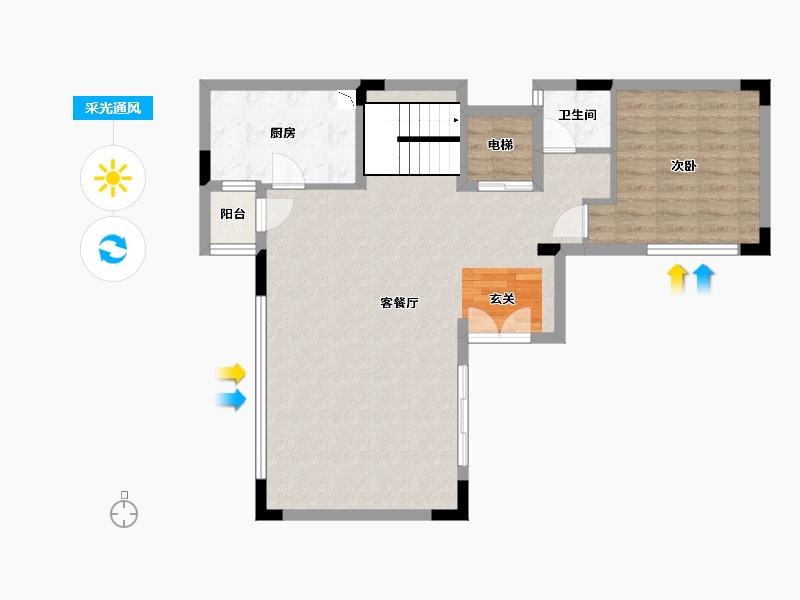 重庆-重庆市-嘉景湾-78.08-户型库-采光通风