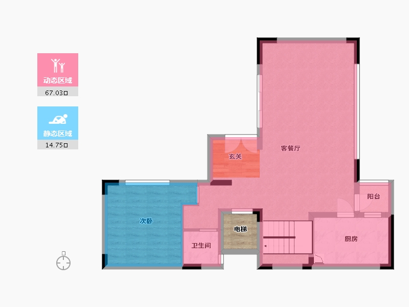 重庆-重庆市-嘉景湾-76.85-户型库-动静分区