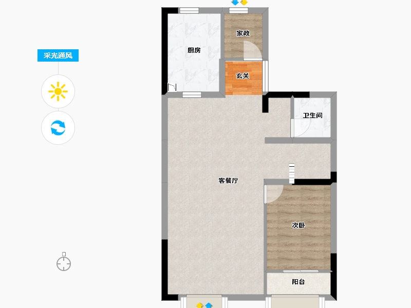 天津-天津市-联发静湖壹号-68.04-户型库-采光通风