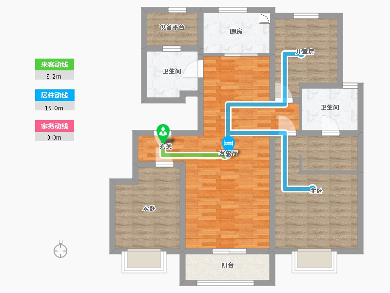 天津-天津市-联发静湖壹号-92.87-户型库-动静线