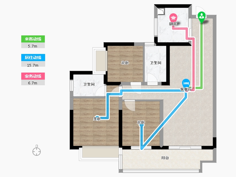 四川省-德阳市-万嘉国际社区-85.47-户型库-动静线