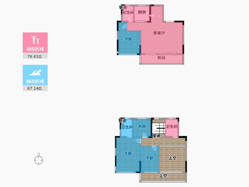 河南省-郑州市-永威望湖郡-171.23-户型库-动静分区