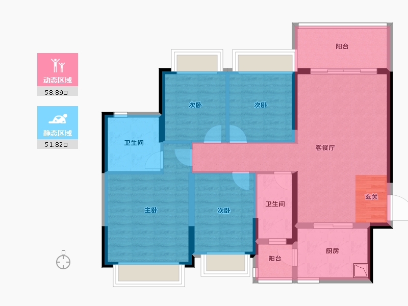 广东省-惠州市-惠州恒大御府-99.00-户型库-动静分区