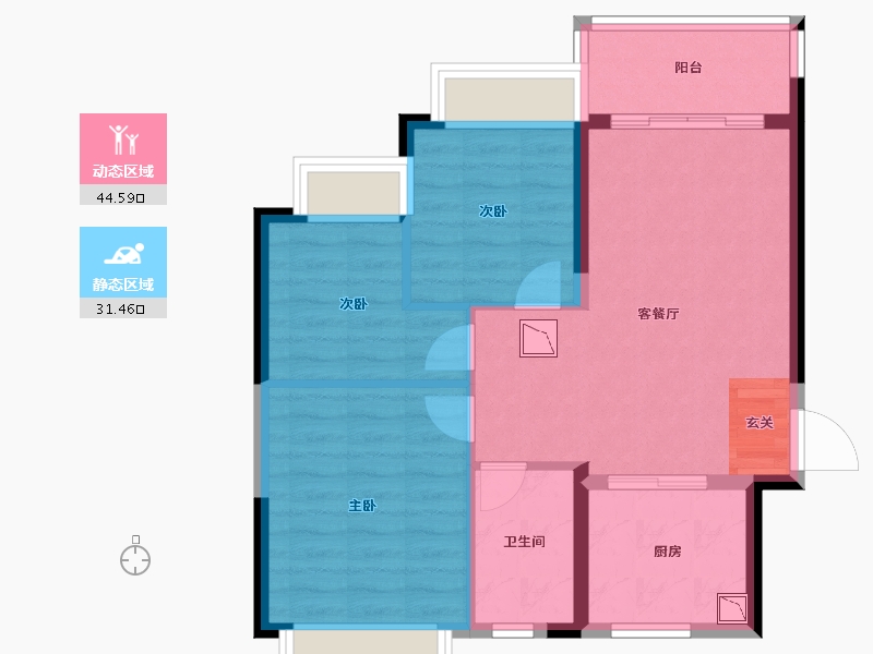 广东省-惠州市-惠州恒大御府-68.00-户型库-动静分区