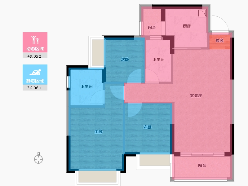 广东省-惠州市-惠州恒大御府-77.00-户型库-动静分区