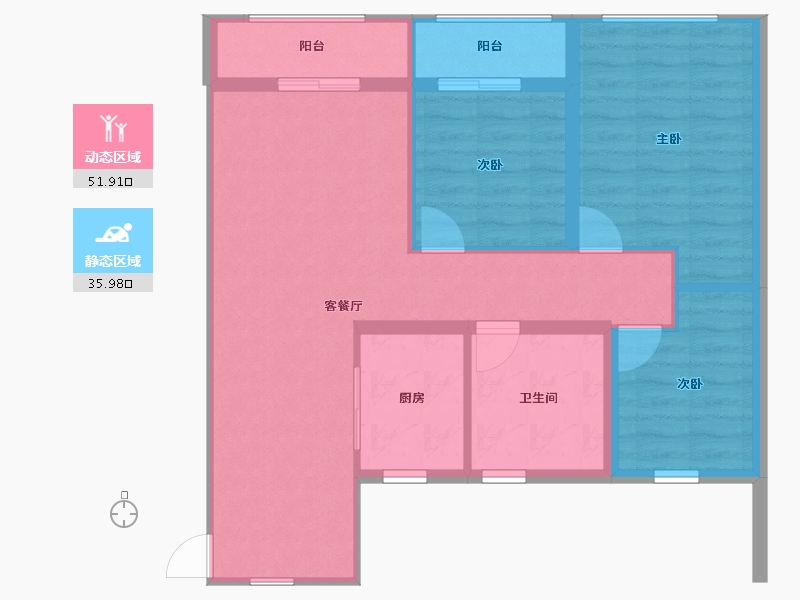 山东省-青岛市-龙湖昱城-79.64-户型库-动静分区