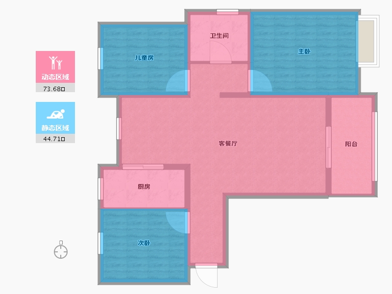 安徽省-安庆市-桐城维也纳国际城-107.01-户型库-动静分区