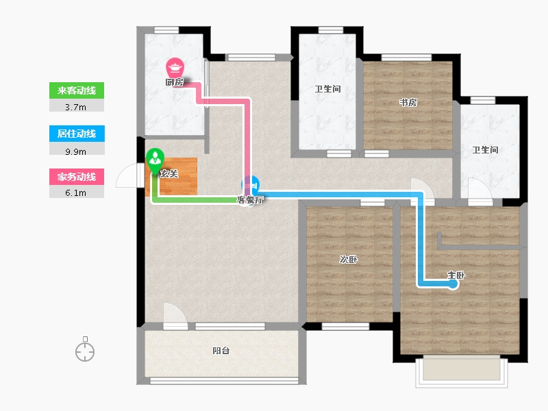 山东省-威海市-金猴・观湖阅山-114.40-户型库-动静线