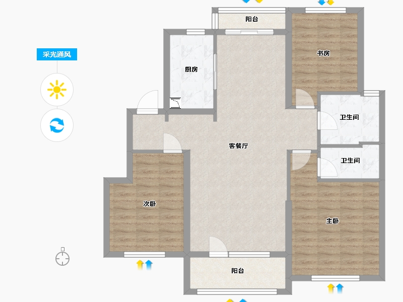 山东省-烟台市-万光中华城-100.00-户型库-采光通风