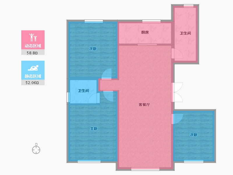 吉林省-通化市-丽景家园-100.00-户型库-动静分区