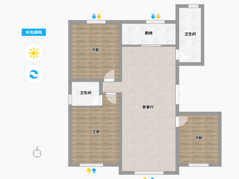 吉林省-通化市-丽景家园-100.00-户型库-采光通风