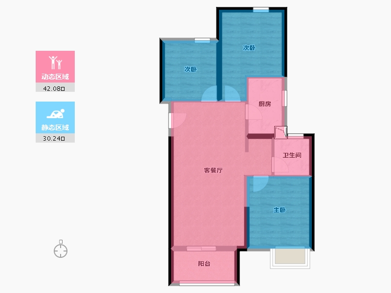 河南省-郑州市-金地格林小城-64.21-户型库-动静分区