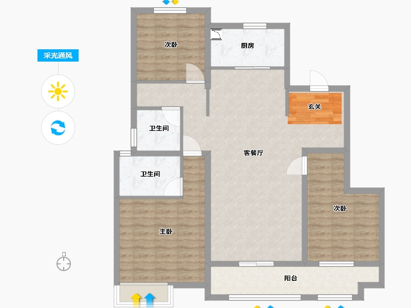 山东省-青岛市-中建尚锦苑-103.20-户型库-采光通风