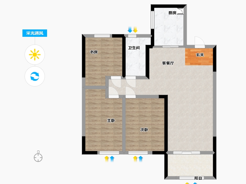 山东省-青岛市-千业新城-91.20-户型库-采光通风