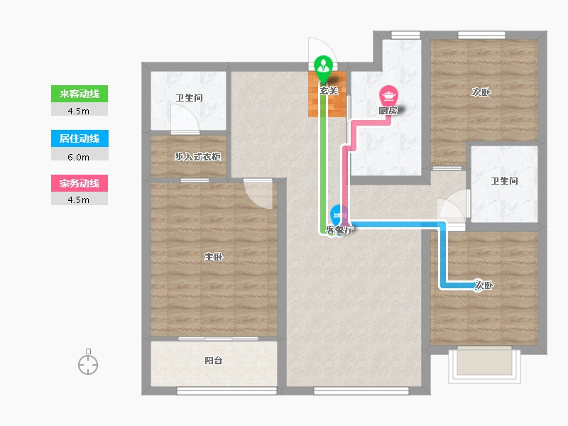 山东省-青岛市-明翠雅居-96.00-户型库-动静线