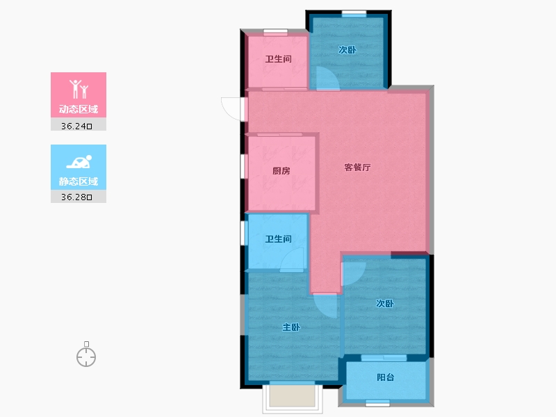 上海-上海市-鑫耀中城-65.13-户型库-动静分区