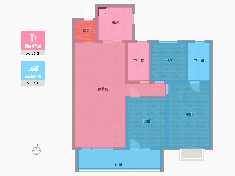 山东省-青岛市-海尔产城创东方学府-101.60-户型库-动静分区