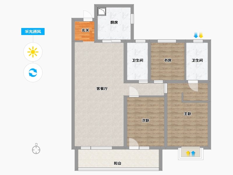 山东省-青岛市-海尔产城创东方学府-101.60-户型库-采光通风