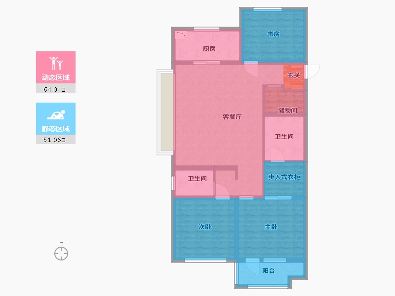 山东省-青岛市-海尔产城创东方学府-102.40-户型库-动静分区