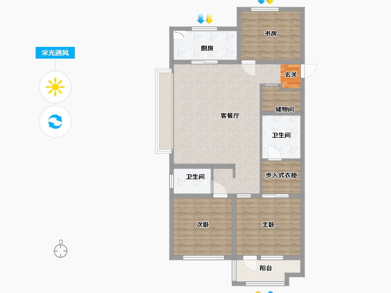 山东省-青岛市-海尔产城创东方学府-102.40-户型库-采光通风