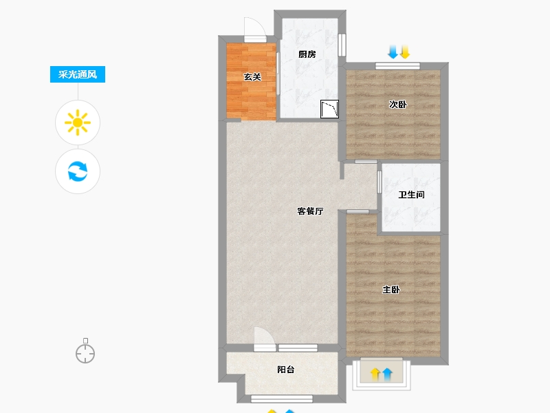 山东省-青岛市-海尔产城创东方学府-71.20-户型库-采光通风