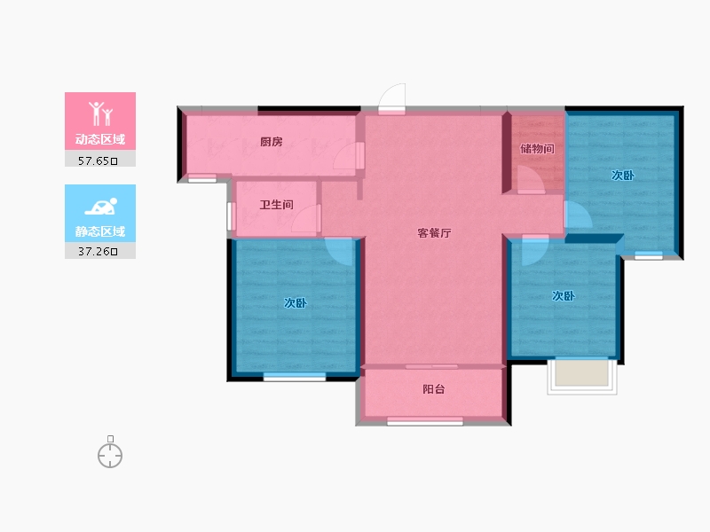 甘肃省-兰州市-中海铂悦府-85.01-户型库-动静分区