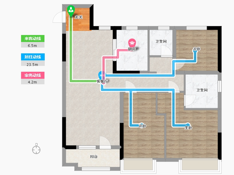 山东省-青岛市-新城悦隽公园里-95.19-户型库-动静线