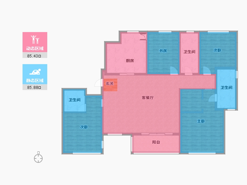 山东省-青岛市-海信君澜-153.93-户型库-动静分区