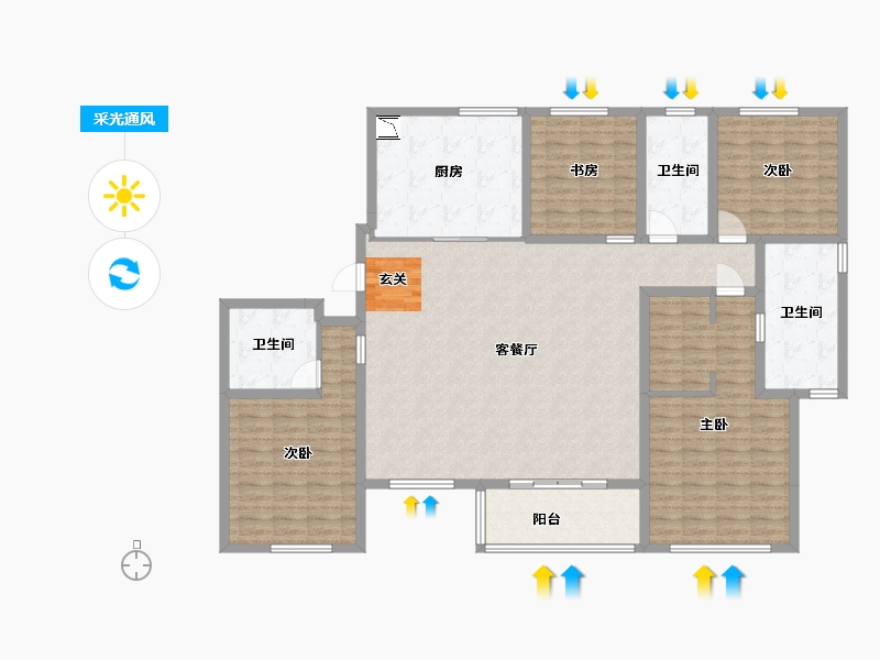 山东省-青岛市-海信君澜-157.73-户型库-采光通风