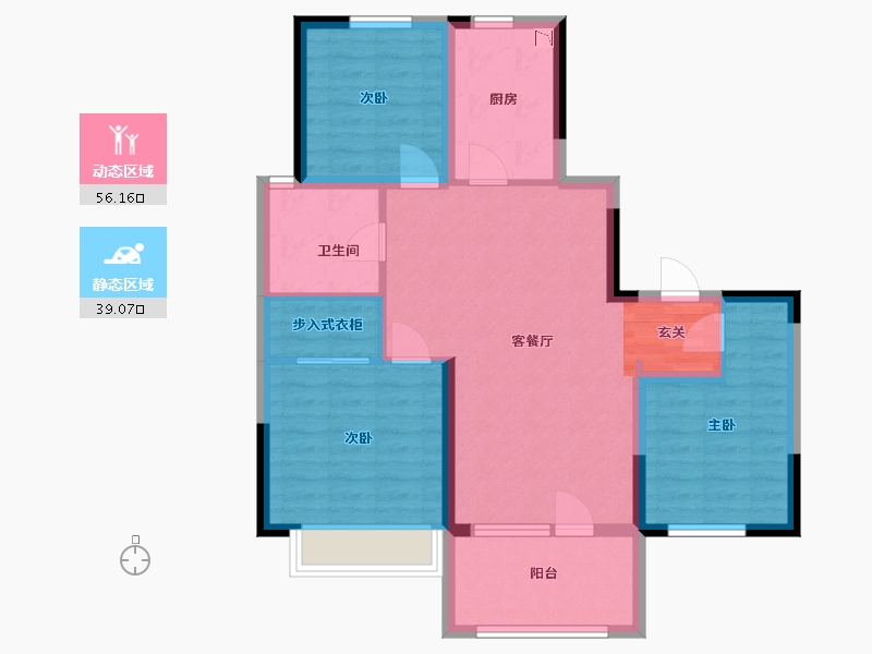 山东省-青岛市-海创景苑-84.79-户型库-动静分区