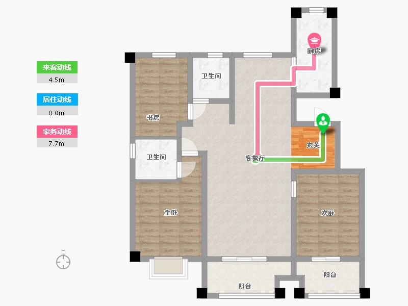 山东省-青岛市-香江名筑-103.20-户型库-动静线