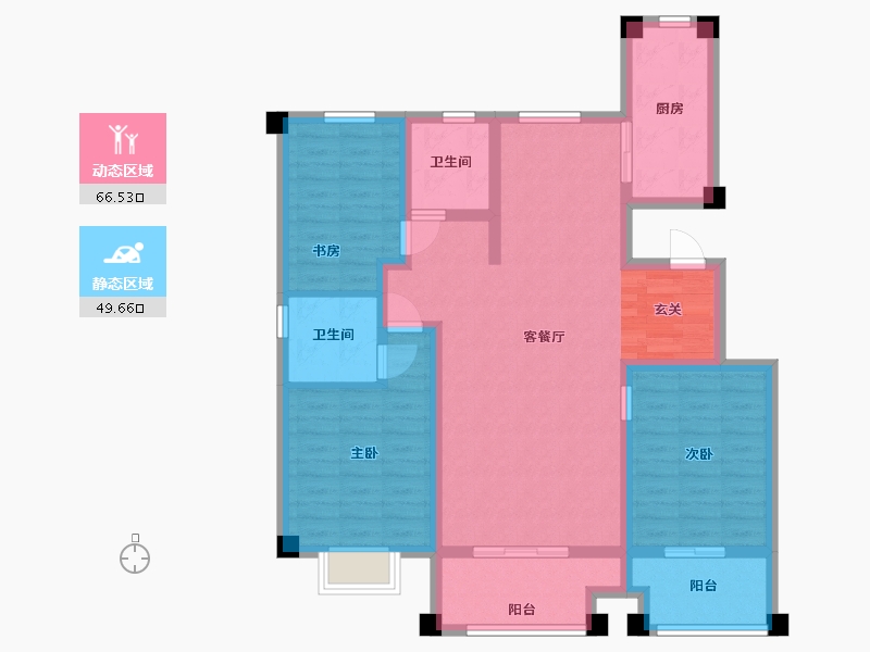 山东省-青岛市-香江名筑-103.20-户型库-动静分区