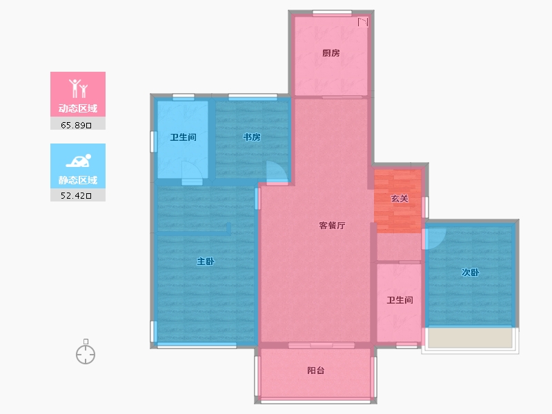 山东省-青岛市-海信君澜-105.39-户型库-动静分区