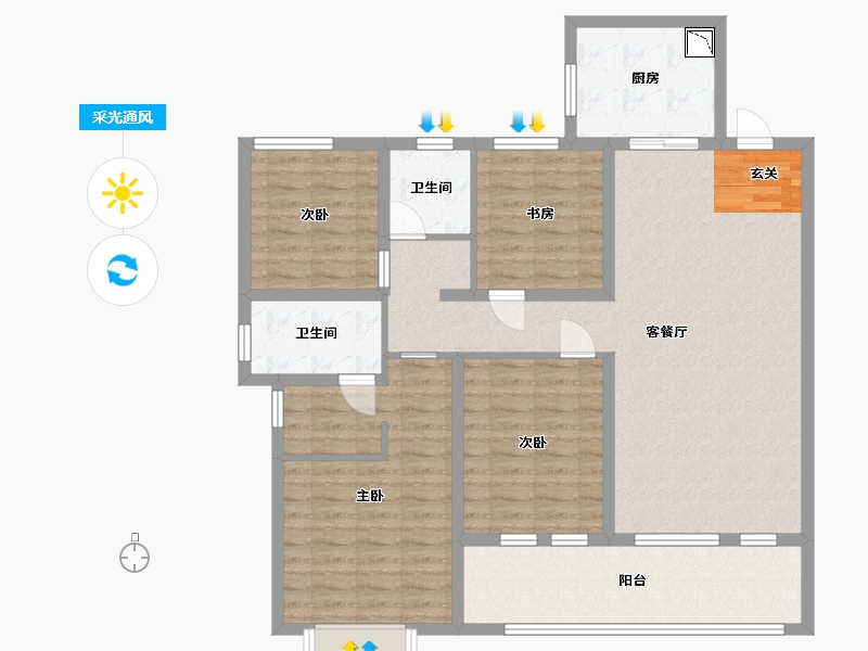 山东省-青岛市-海尔产城创东方学府-117.61-户型库-采光通风