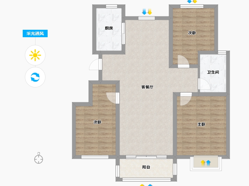 江苏省-徐州市-华西格林春天-89.81-户型库-采光通风