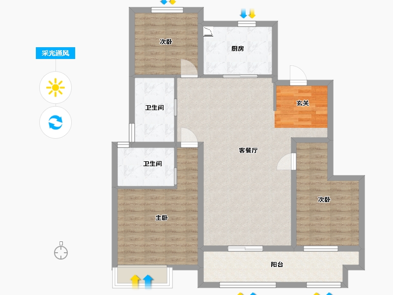 山东省-青岛市-中建尚锦苑-103.20-户型库-采光通风