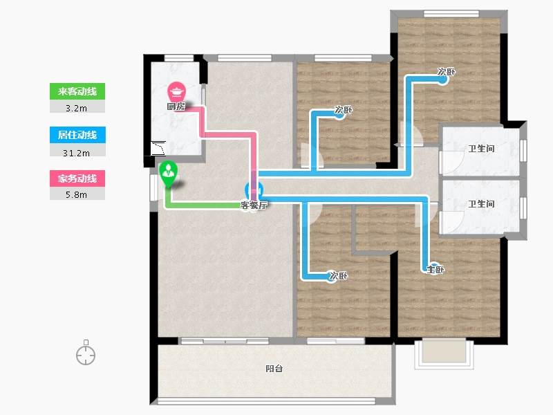 福建省-泉州市-阳光城翡丽公园-127.79-户型库-动静线