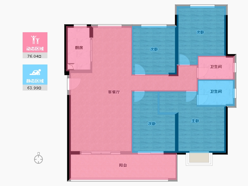 福建省-泉州市-阳光城翡丽公园-127.79-户型库-动静分区