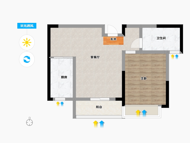 山东省-威海市-金猴・观湖阅山-60.00-户型库-采光通风