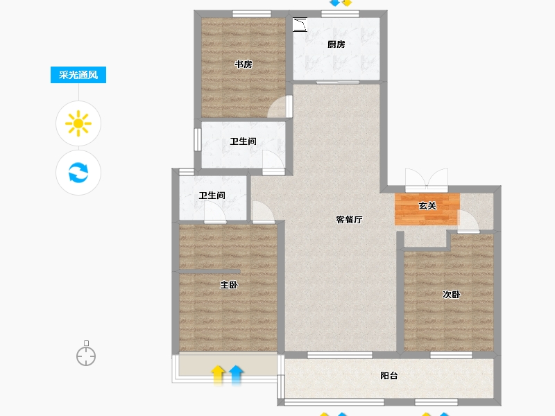 山东省-济南市-万和府-104.01-户型库-采光通风