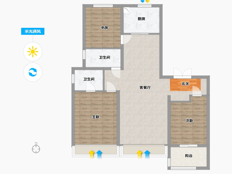 山东省-济南市-万和府-104.00-户型库-采光通风