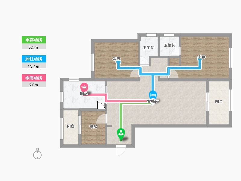 辽宁省-大连市-龙湖舜山府-86.05-户型库-动静线