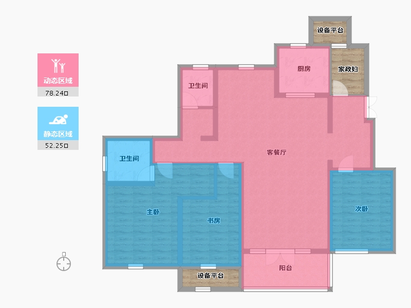 河北省-石家庄市-翰林甲第-125.29-户型库-动静分区