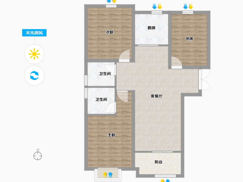 河北省-邢台市-永康万国城-98.00-户型库-采光通风