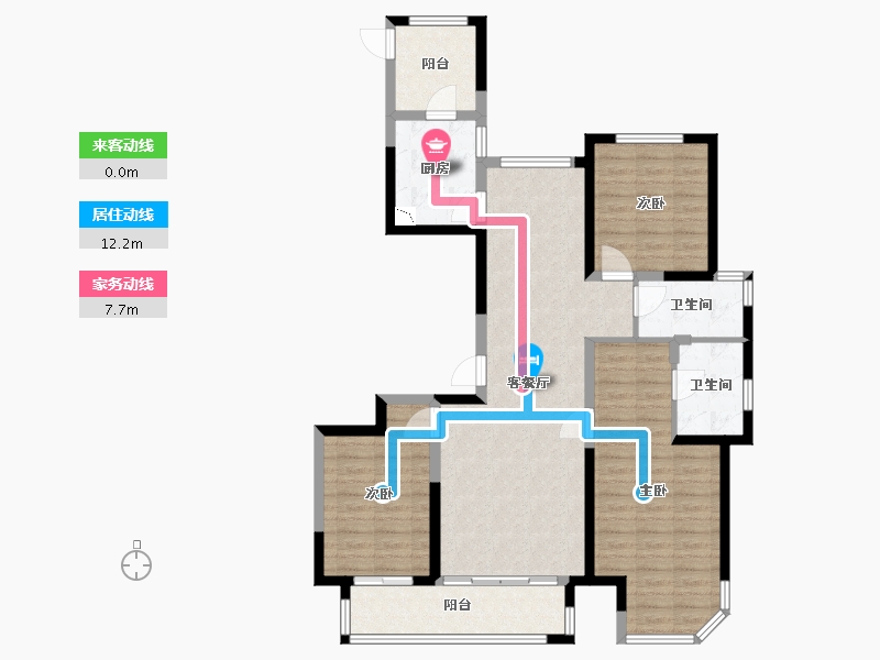 河北省-石家庄市-藁城区东城国际-102.90-户型库-动静线